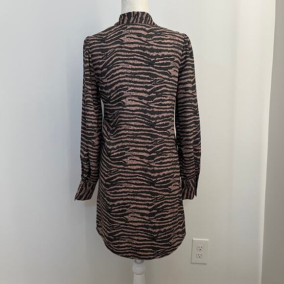joie Talma Zebra Long Sleeve Shift Dress XS - Picture 5 of 7